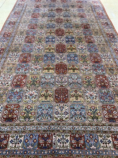 27154043g - Ghom Kork, Persien, Mitte 20.Jhd, Korkwolleauf Baumwolle, ca. 357 x 220 cm, EHZ: 2 ...