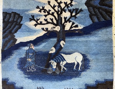 27154044b - Pao Tow antik, China, um 1900, Wolle auf Baumwolle, ca. 173 x 95 cm, EHZ: 2 ...