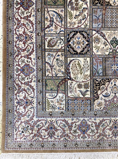 27154047b - Nain fein(6 La), Persien, Ende 20.Jhd, Korkwolle mit Seide, ca. 247 x 154 cm, ca. ...