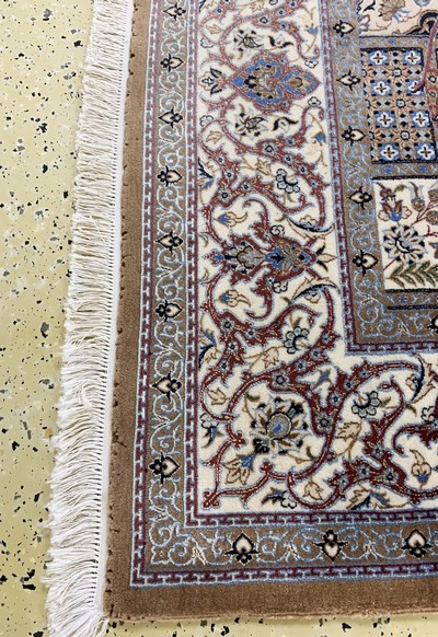 27154047c - Nain fein(6 La), Persien, Ende 20.Jhd, Korkwolle mit Seide, ca. 247 x 154 cm, ca. ...