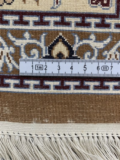 27154047m - Nain fein(6 La), Persien, Ende 20.Jhd, Korkwolle mit Seide, ca. 247 x 154 cm, ca. ...