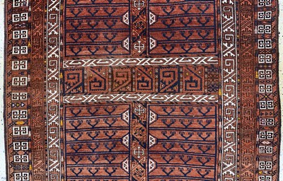 27154052b - Ersari Engsi antik, Turkmenistan, 19-.Jhd, Wolle auf Wolle, ca. 210 x 135 cm, EHZ: 3 ...