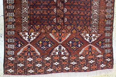 27154052c - Ersari Engsi antik, Turkmenistan, 19-.Jhd, Wolle auf Wolle, ca. 210 x 135 cm, EHZ: 3 ...