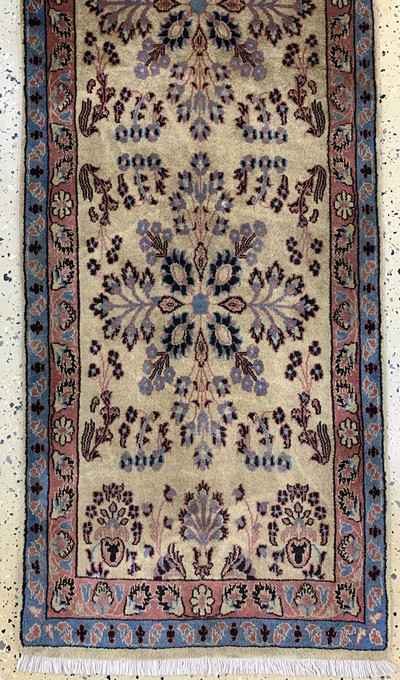 27154065b - Sarogh Kork, Indien, Ende 20.Jhd, Korkwolleauf Baumwolle, ca. 215 x 63 cm, EHZ: 2(antik ...