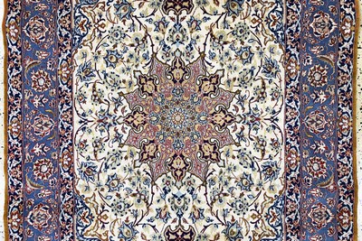 27154073b - Esfahan fein, Persien, Mitte 20.Jhd, Korkwolle auf Seide, ca. 171 x 104 cm, ca. 1,0Mio. ...