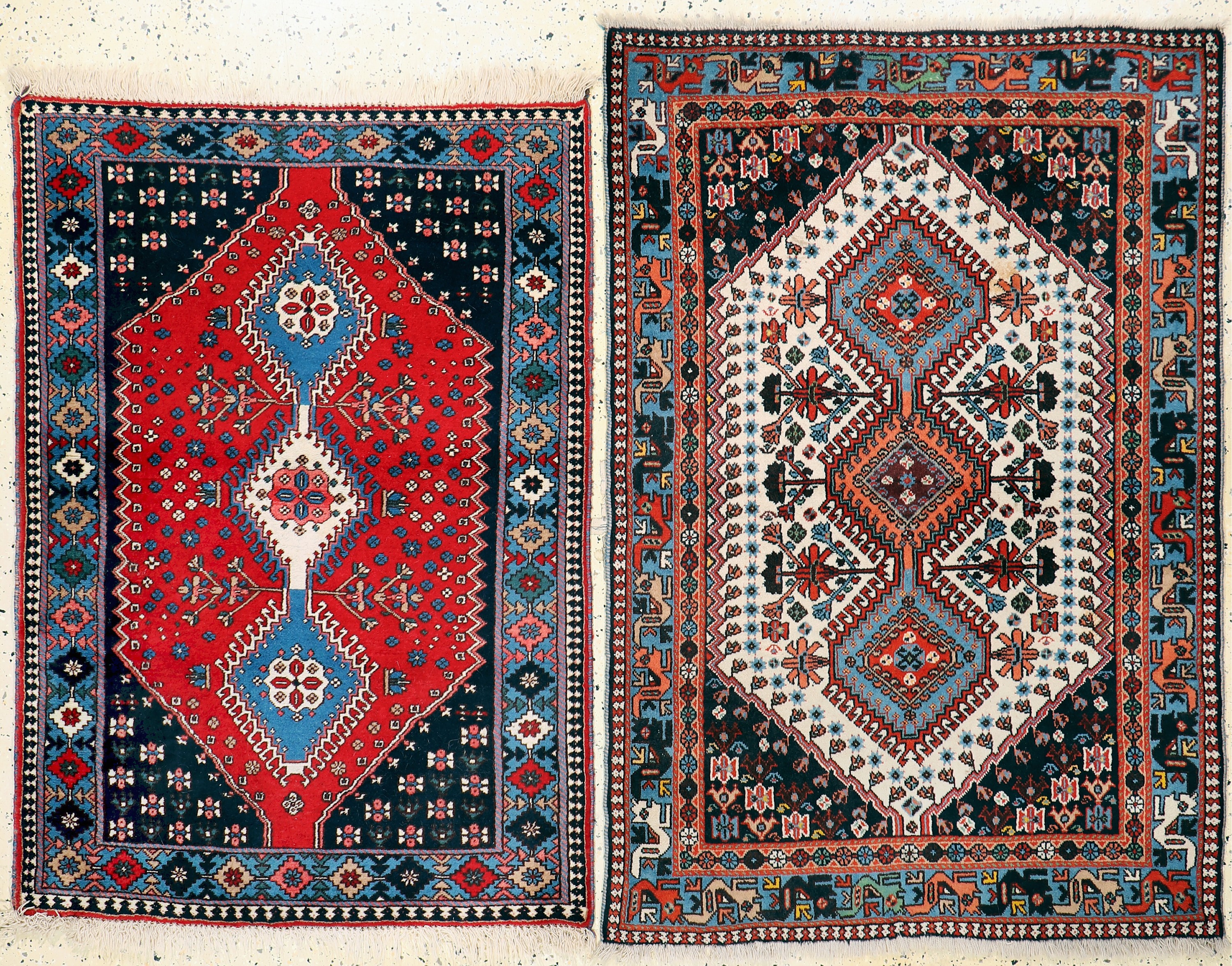 Image 27154697 - 2 Lots Yalameh, Persien, Ende 20.Jhd, Wolleauf Wolle, ca. 160 x 110 cm, ...