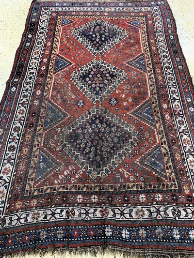 27154691f - Louri antik, Persien, um 1900, Wolle auf Wolle, ca. 230 x 150 cm, EHZ: 4 Schätzpreis: ...
