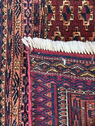 27154693c - Tekke Torba antik, Turkmenistan, um 1900, Wolle auf Wolle, ca. 110 x 37 cm, EHZ: 2 ...