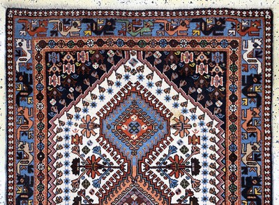 27154697a - 2 Lots Yalameh, Persien, Ende 20.Jhd, Wolleauf Wolle, ca. 160 x 110 cm, ...