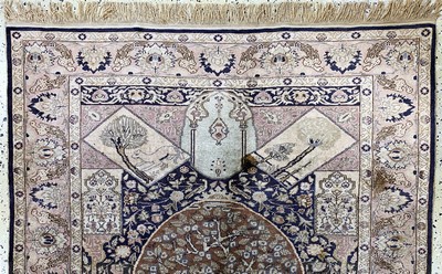 27155415a - Seiden Kayseri, Türkei, Ende 20.Jhd, Seide auf Baumwolle, ca. 176 x 126 cm, EHZ: 1-2 ...