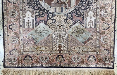 27155415b - Seiden Kayseri, Türkei, Ende 20.Jhd, Seide auf Baumwolle, ca. 176 x 126 cm, EHZ: 1-2 ...
