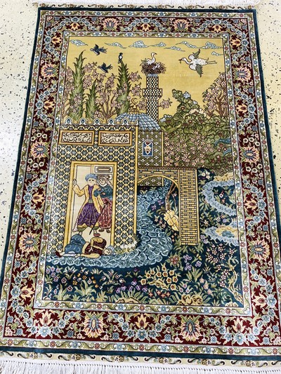 27155502c - Hereke Seide, China, Ende 20.Jhd, reine Naturseide, ca. 123 x 85 cm, EHZ: 1 ...