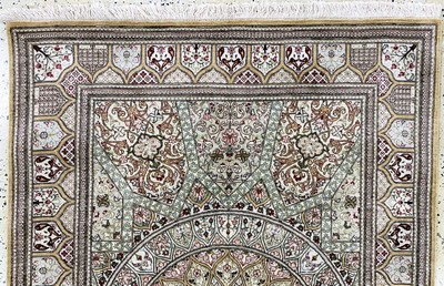 27155512a - Qum silk fine, Persia, late 20th century, purenatural silk, approx. 150 x 100 cm, approx. ...