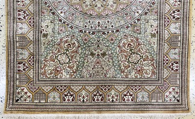 27155512b - Qum silk fine, Persia, late 20th century, purenatural silk, approx. 150 x 100 cm, approx. ...