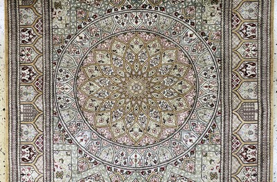 27155512c - Qum silk fine, Persia, late 20th century, purenatural silk, approx. 150 x 100 cm, approx. ...