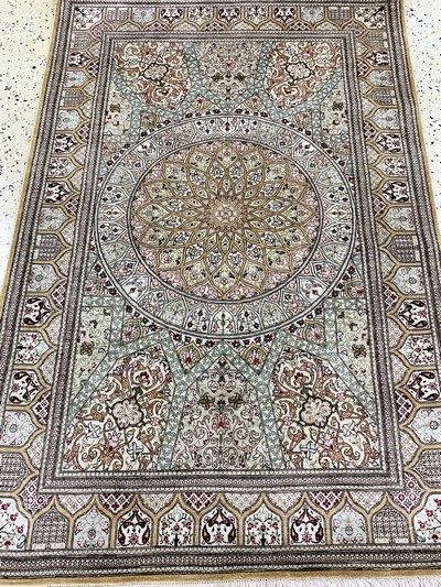 27155512d - Qum silk fine, Persia, late 20th century, purenatural silk, approx. 150 x 100 cm, approx. ...
