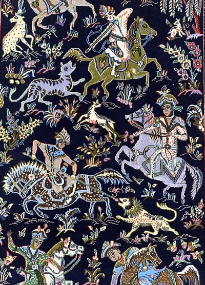 27155523d - Ghom Kork, Persien, Ende 20.Jhd, Korkwolle auf Baumwolle, ca. 206 x 130 cm, EHZ: 1-2 ...