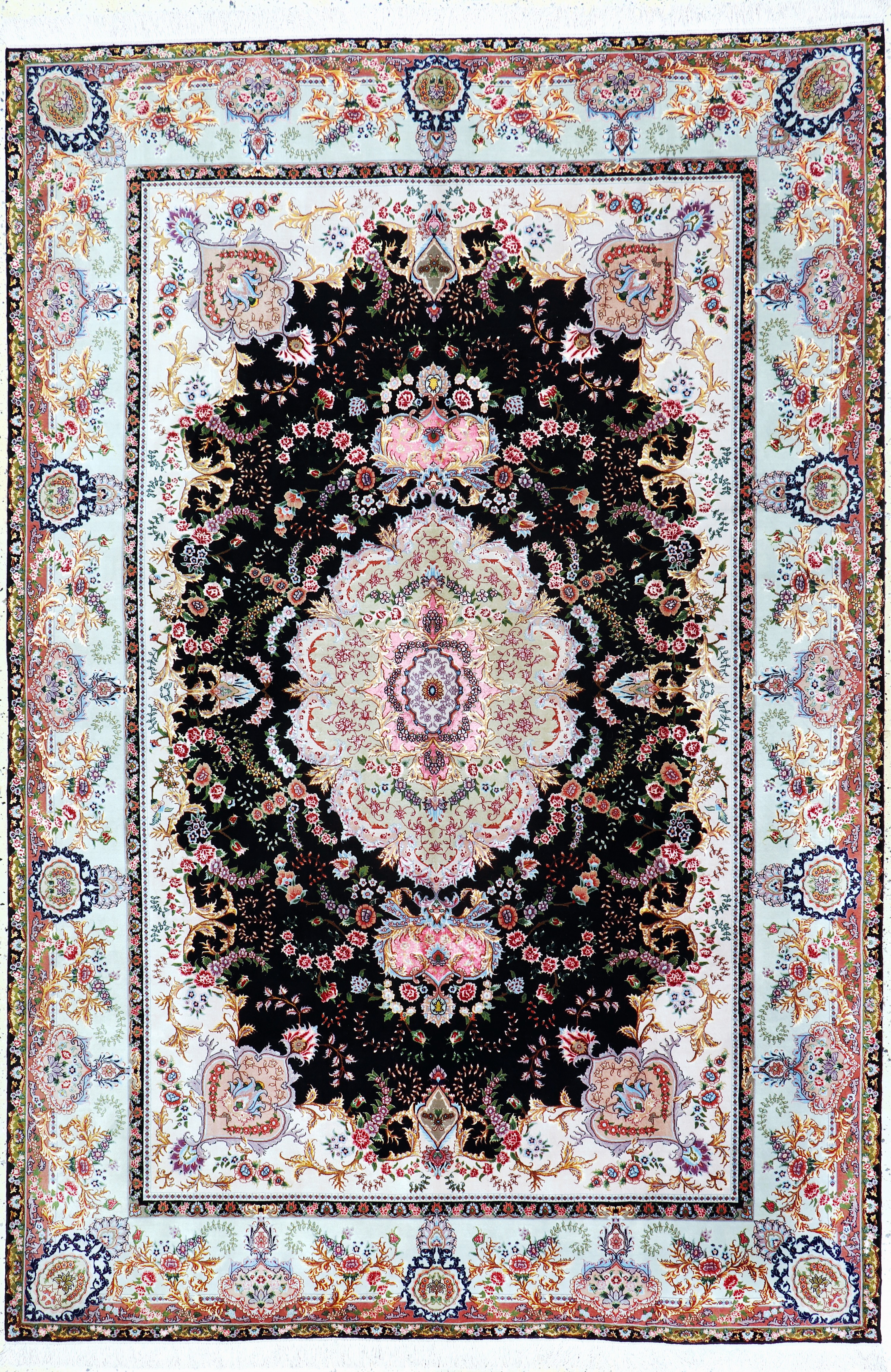 Image 27155763 - Täbriz fein(70 Raj), Persien, Ende 20.Jhd, Korkwolle mit und auf Seide, ca. 300 x 202 ...