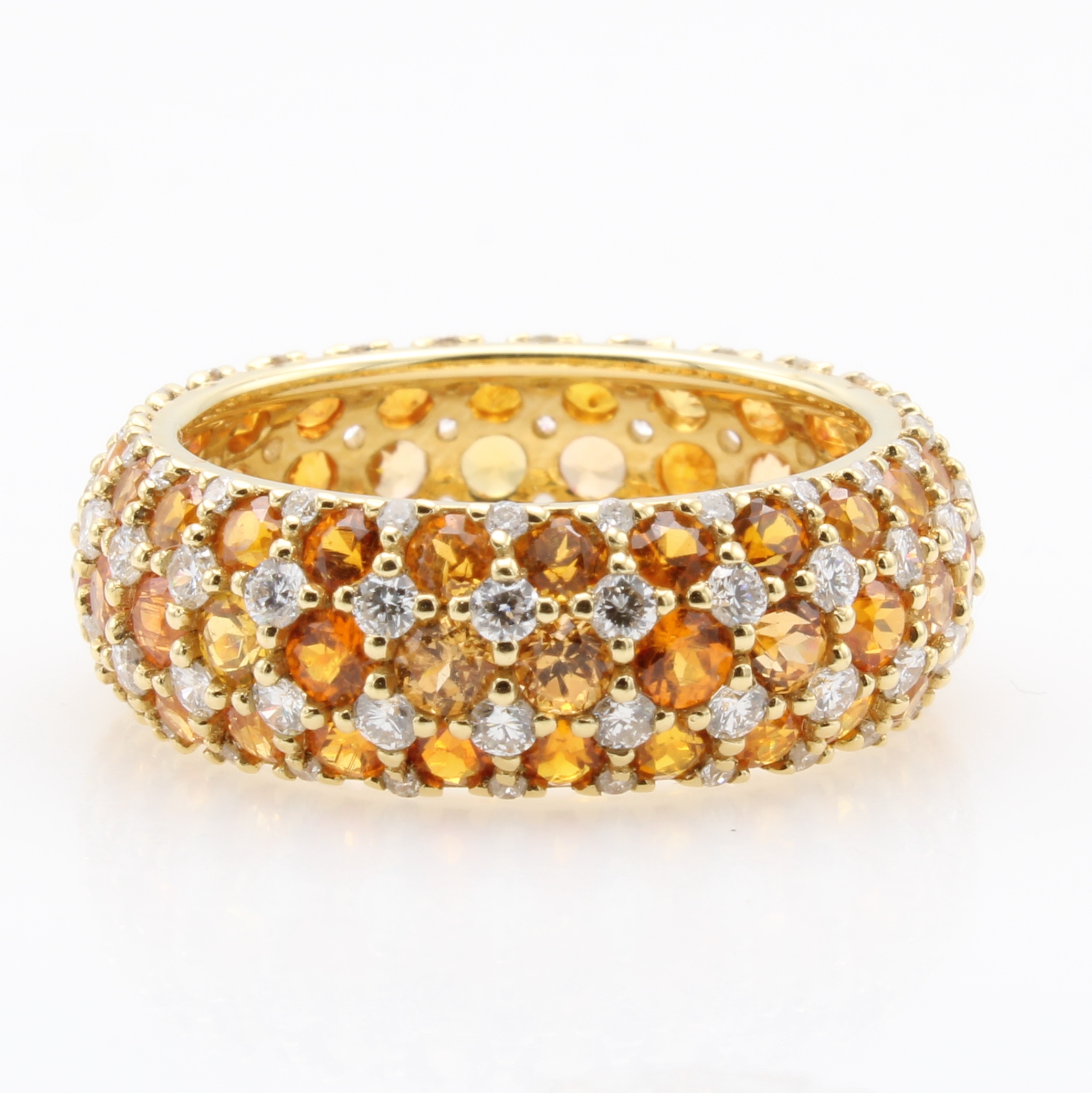 Image 27155787 - Ring mit Mandarin-Granaten und Brillanten, GG 750/000, 96 Brill. zus. ca. 1.19 ct feines ...