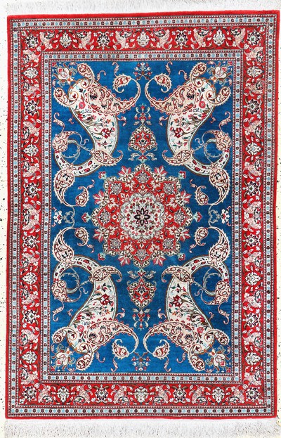 Image Ghom Seide, Persien, Mitte 20.Jhd, reine Naturseide, ca. 155 x 105 cm, EHZ: 2 ...