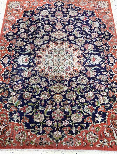 27155735d - Ghom Seide, Persien, Mitte 20.Jhd, reine Naturseide, ca. 140 x 105 cm, ...