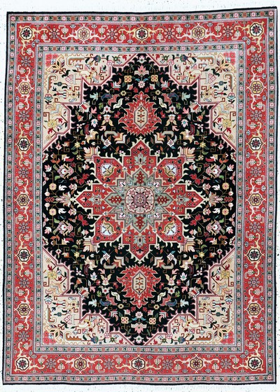 Image Täbriz fine(50 Raj), Persia, late 20th century, corkwool with silk, approx. 206 x 152cm, ...