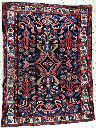 Image Hamadan old, Persia, early 20th century, wool on cotton, approx. 195 x 150 cm, condition: ...