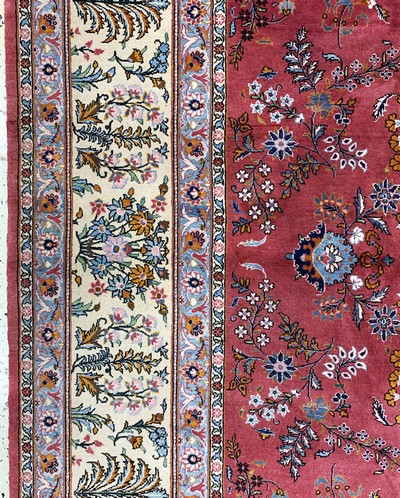 27155772c - Keschan alt, Persien, Mitte 20.Jhd, Wolle auf Baumwolle, ca. 400 x 270 cm, Mottenfraß, ...