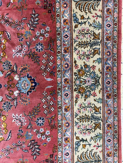 27155772e - Keschan alt, Persien, Mitte 20.Jhd, Wolle auf Baumwolle, ca. 400 x 270 cm, Mottenfraß, ...