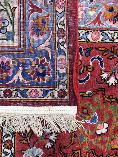 27155772j - Keschan alt, Persien, Mitte 20.Jhd, Wolle auf Baumwolle, ca. 400 x 270 cm, Mottenfraß, ...