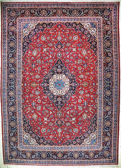 Image Kashan fine, Persia, mid-20th century, wool oncotton, approx. 414 x 297 cm, condition: 2. ...