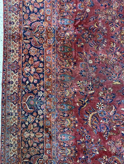 27155775c - Us Re-Import Keschan fein, Persien, Anfang 20.Jhd, Korkwolle auf Baumwolle, ca. 550 x ...