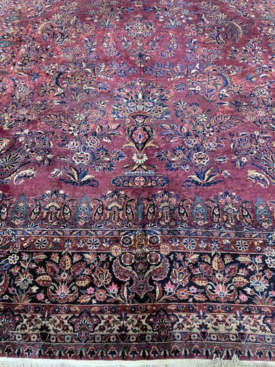 27155775h - Us Re-Import Keschan fein, Persien, Anfang 20.Jhd, Korkwolle auf Baumwolle, ca. 550 x ...