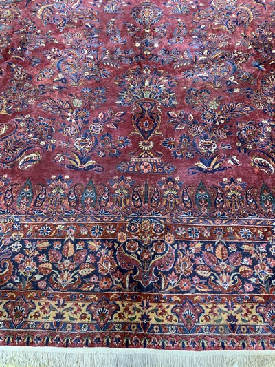 27155775i - Us Re-Import Keschan fein, Persien, Anfang 20.Jhd, Korkwolle auf Baumwolle, ca. 550 x ...