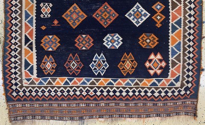 27155777c - Ghaschgai Kelim antik, Persien, um 1900, Wolle auf Wolle, ca. 235 x 150 cm, EHZ: 2 ...