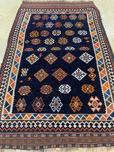 27155777d - Ghaschgai Kelim antik, Persien, um 1900, Wolle auf Wolle, ca. 235 x 150 cm, EHZ: 2 ...