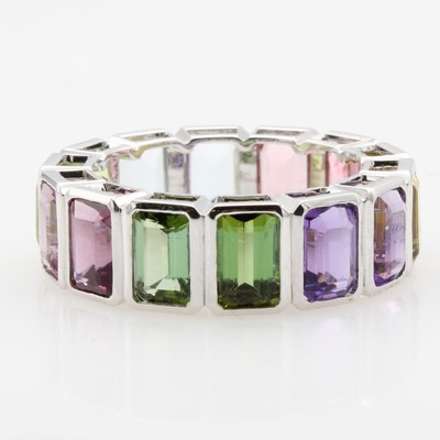 27155786a - Ring mit Farbsteinen, WG 585/000, Turmaline, Aquamarine, Peridots, Rhodolithe ...