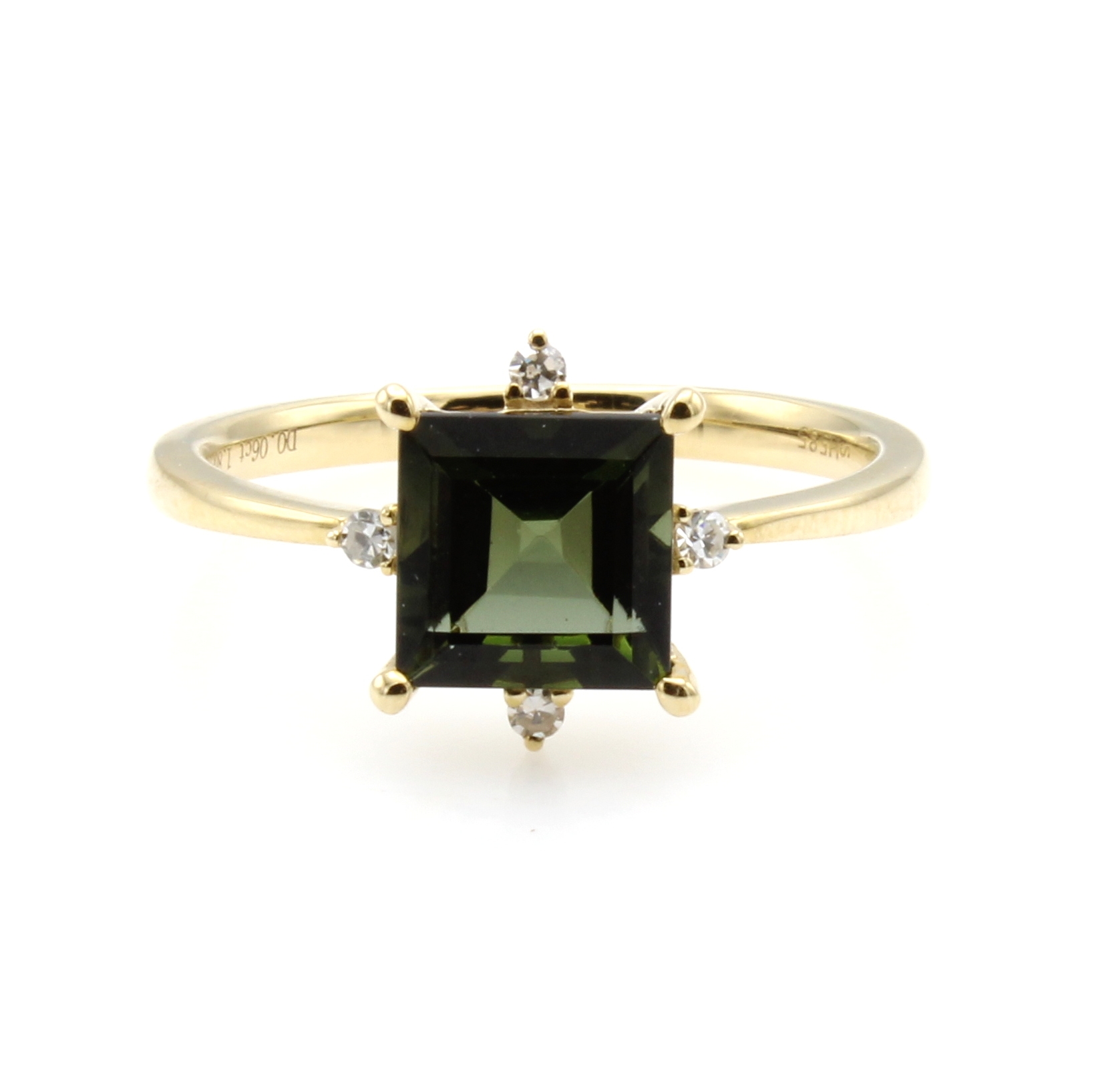 Image 27155801 - Ring mit Turmalin und Brillanten, GG 585/000, Turmalincarée ca. 1.80 ct, 4 Brill. zus. ...