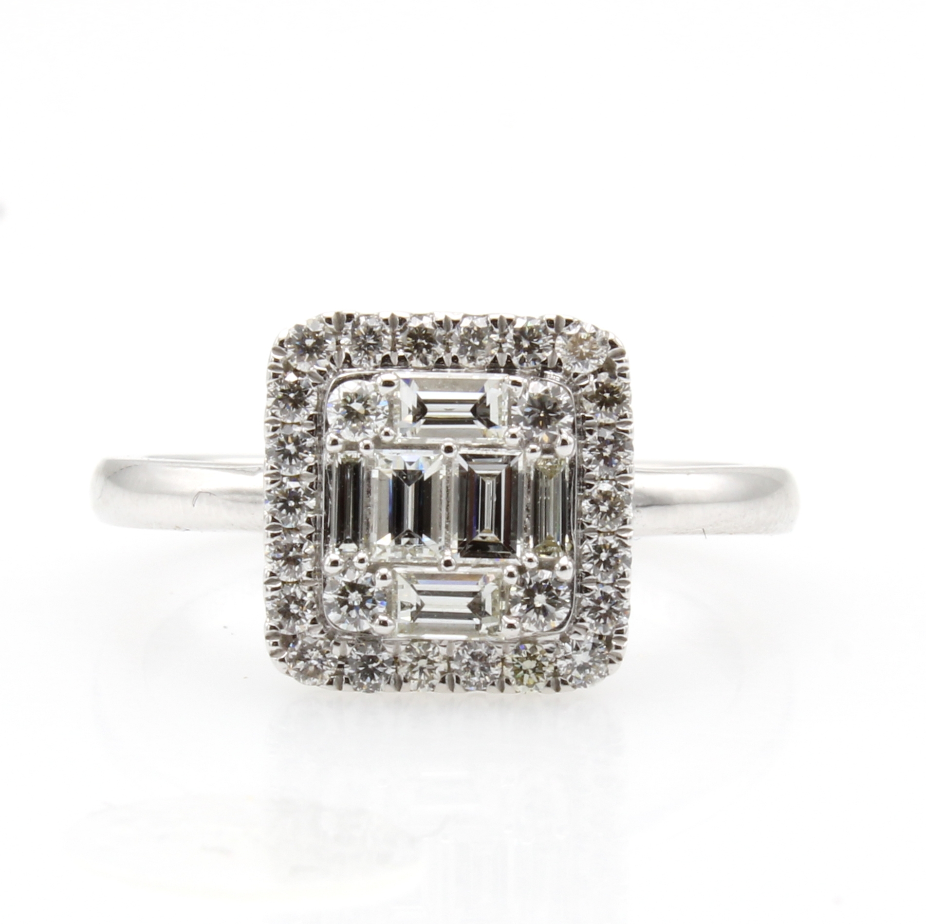 Image 27155804 - Ring mit Diamanten und Brillanten, WG 750/ 000, Diam. u. Brill. zus. ca. 0.71 ct feines ...