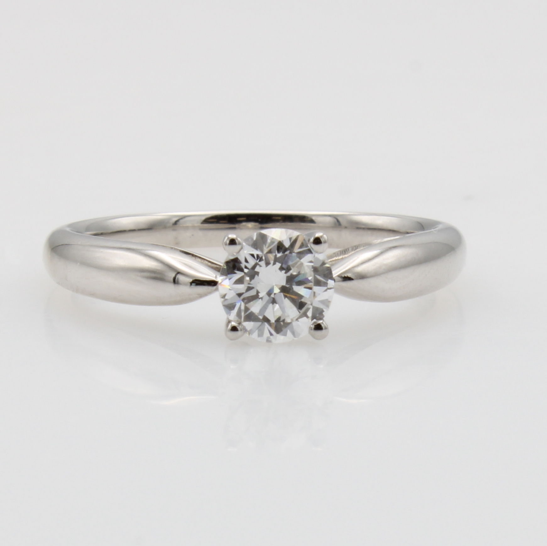 Image 27155805 - Ring mit Brillantsolitär, WG 750/000, Brill. ca. 0.58 ct hochfeines Weiß/vvs2, RW ca. ...