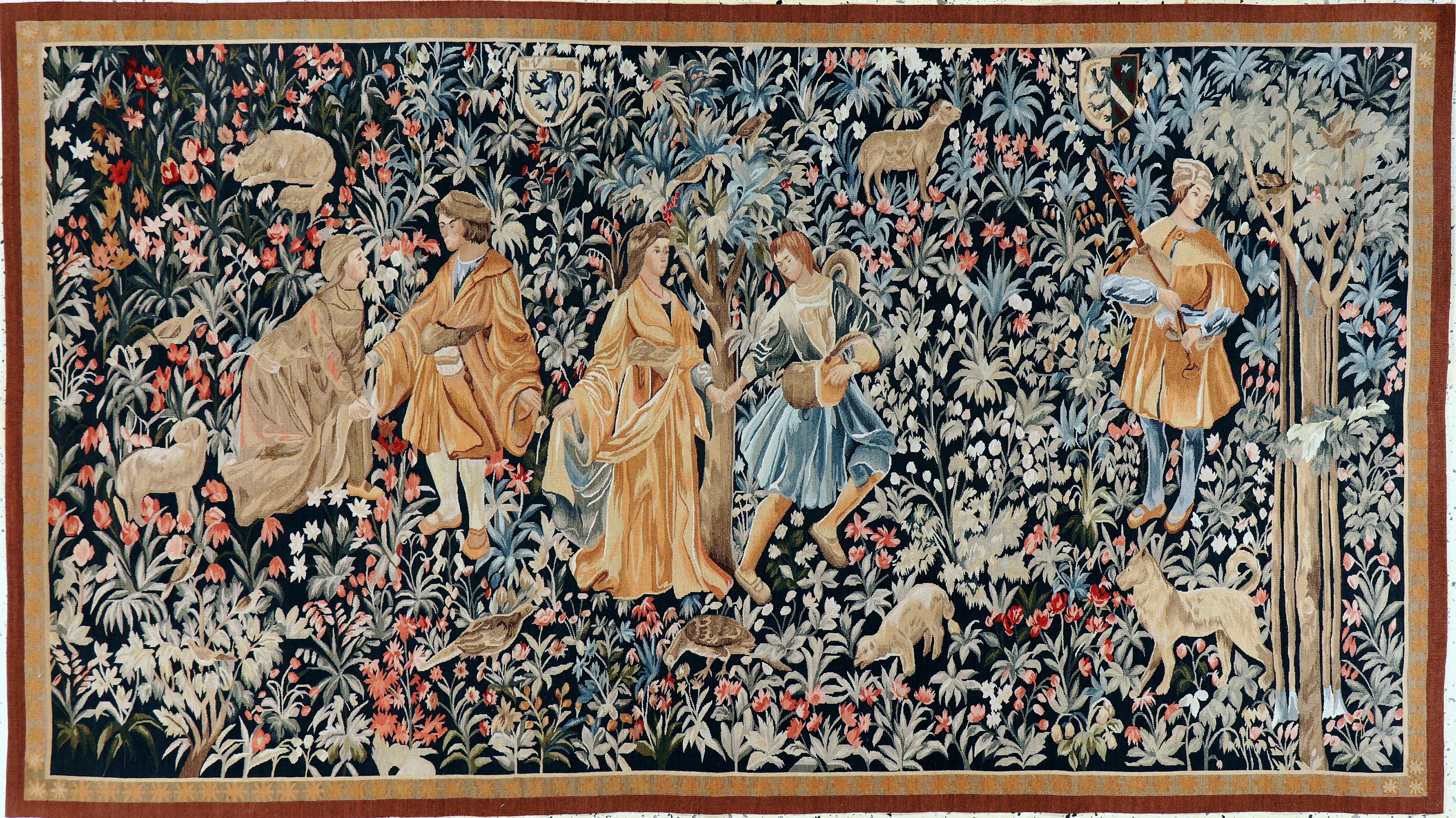 Image 27155820 - Tapisseri fein, Europa, Mitte 20.Jhd, Wolleauf Baumwolle, ca. 214 x 120 cm, EHZ:(nahezu ...