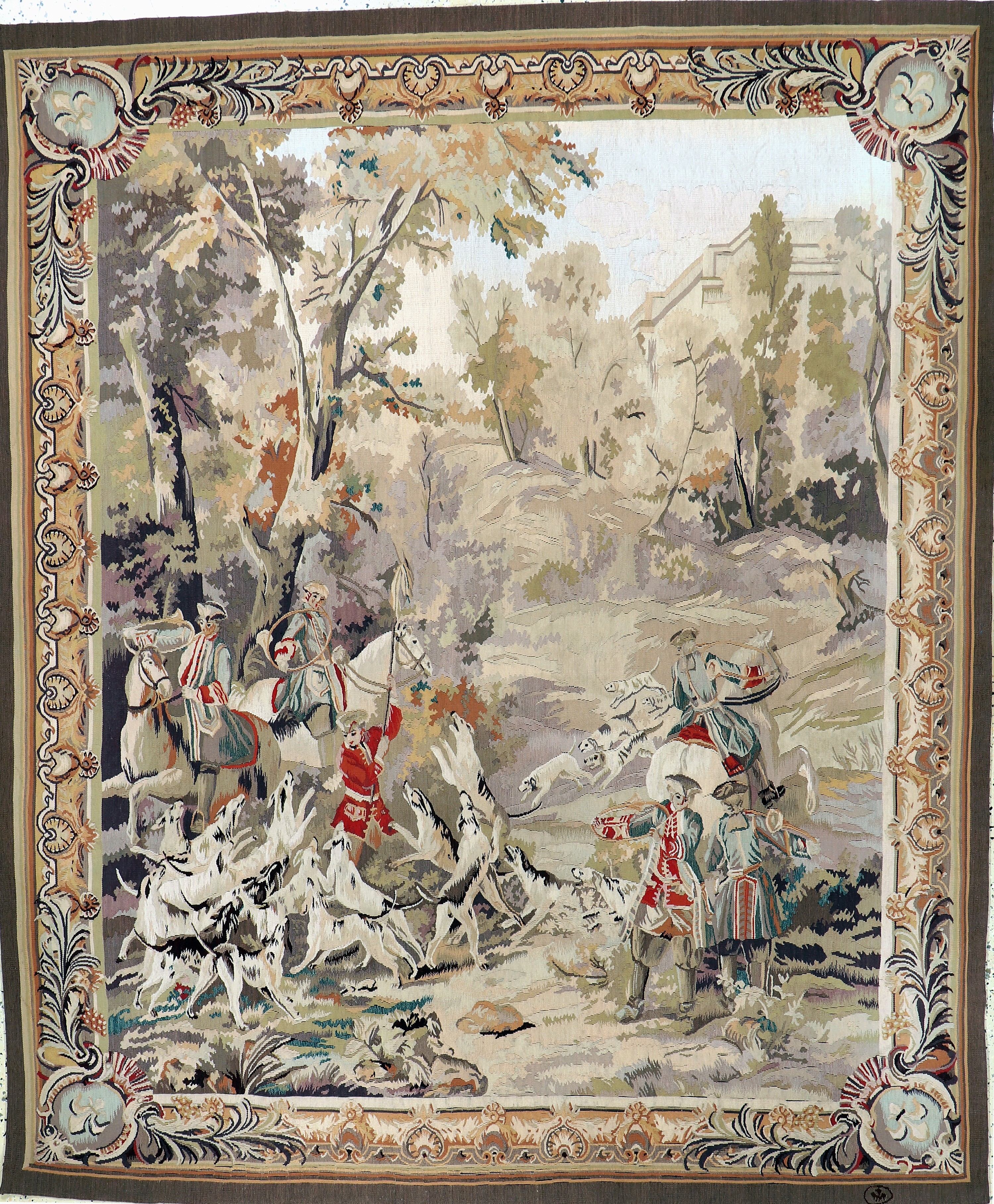 Image 27155821 - Tapisseri fein, Europa, Mitte 20.Jhd, Wolleauf Baumwolle, ca. 216 x 179 cm, EHZ:(nahezu ...
