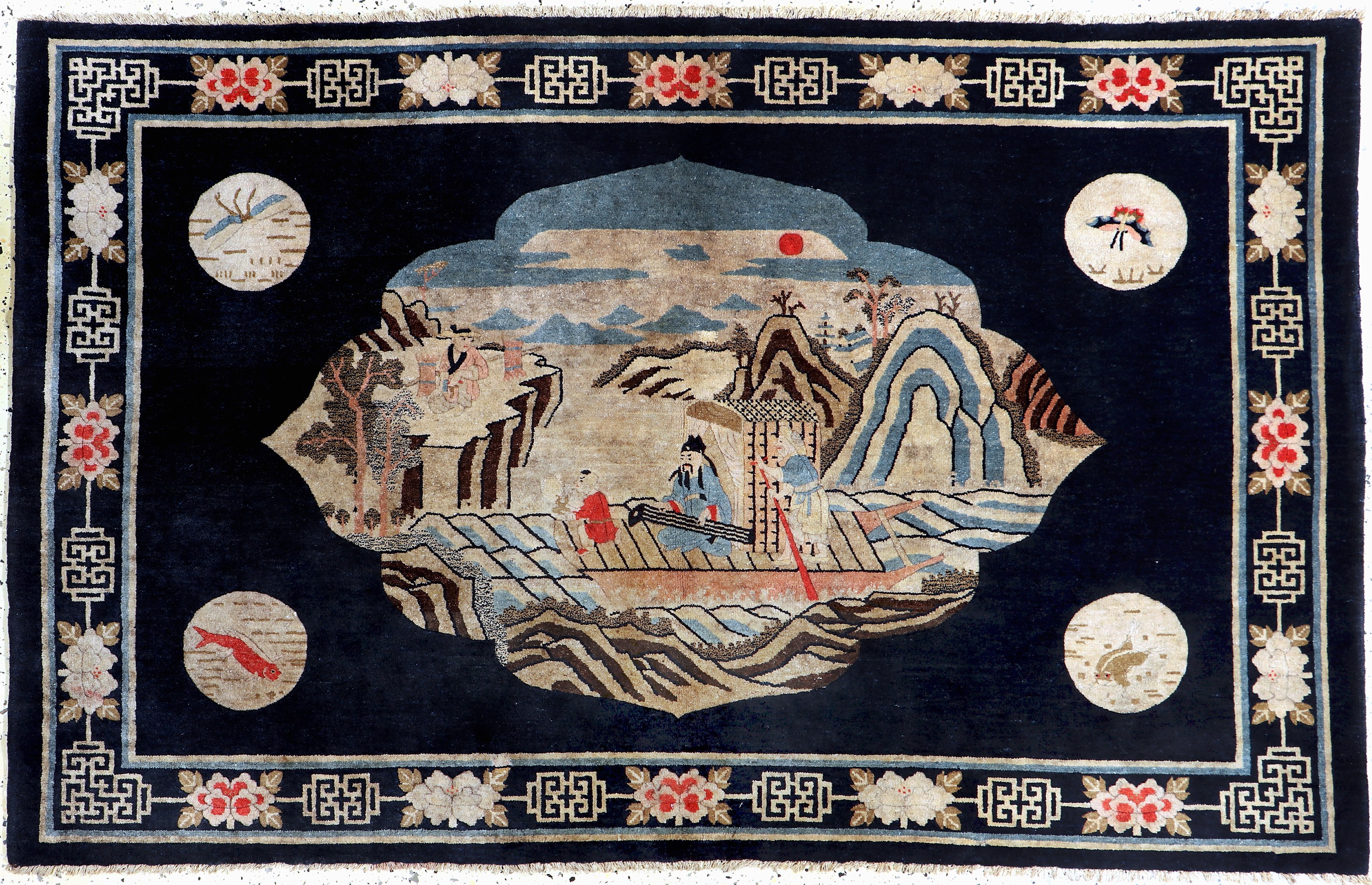 Image 27155838 - Pao Tow antik, China, um 1900, Wolle auf Baumwolle, ca. 205 x 130 cm, EHZ: ...