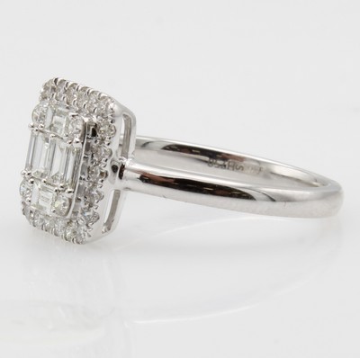 27155804a - Ring mit Diamanten und Brillanten, WG 750/ 000, Diam. u. Brill. zus. ca. 0.71 ct feines ...