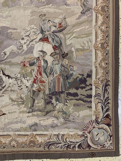 27155821a - Tapisseri fein, Europa, Mitte 20.Jhd, Wolleauf Baumwolle, ca. 216 x 179 cm, EHZ:(nahezu ...