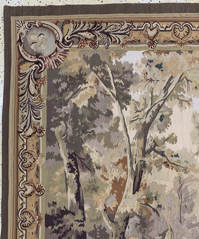 27155821c - Tapisseri fein, Europa, Mitte 20.Jhd, Wolleauf Baumwolle, ca. 216 x 179 cm, EHZ:(nahezu ...