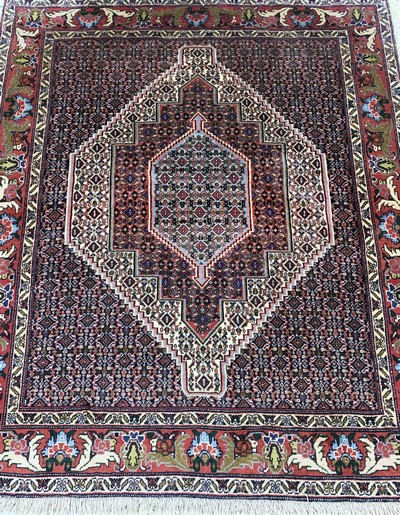 27155823c - Senneh, Persien, Ende 20.Jhd, Wolle auf Baumwolle, ca. 145 x 123 cm, EHZ:(nahezu ...