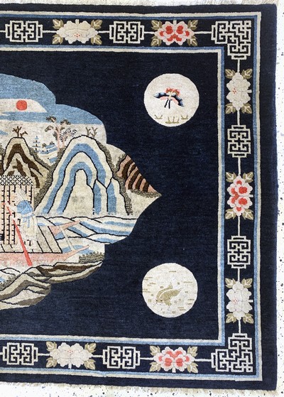 27155838a - Pao Tow antik, China, um 1900, Wolle auf Baumwolle, ca. 205 x 130 cm, EHZ: ...