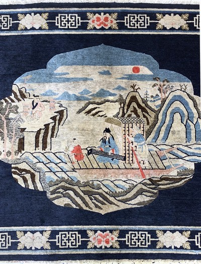 27155838b - Pao Tow antik, China, um 1900, Wolle auf Baumwolle, ca. 205 x 130 cm, EHZ: ...