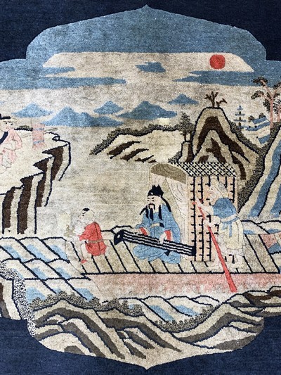 27155838d - Pao Tow antik, China, um 1900, Wolle auf Baumwolle, ca. 205 x 130 cm, EHZ: ...